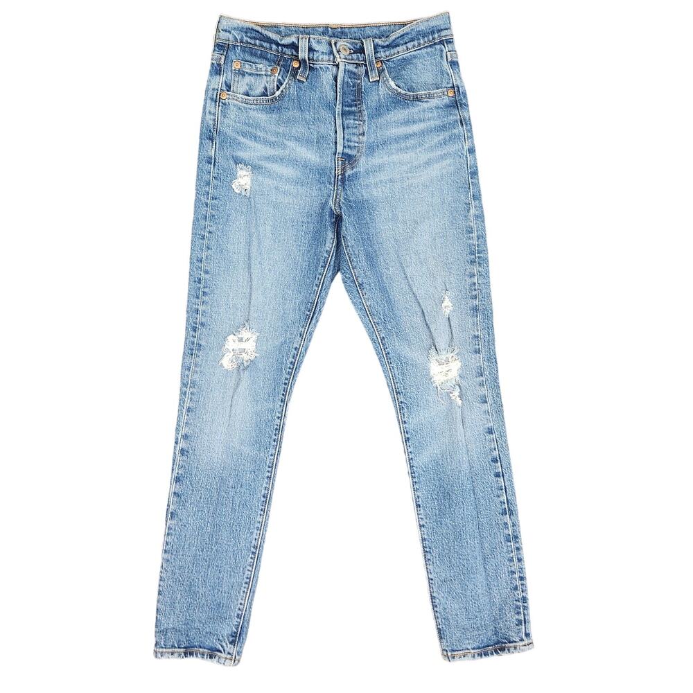 Levi's 501 S distressed skinny jeans 25x28